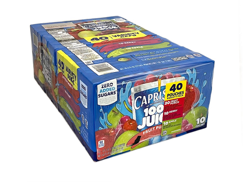 Capri Sun 100% Juice Variety Pack, 6 fl. oz. pouches, 40 pk.