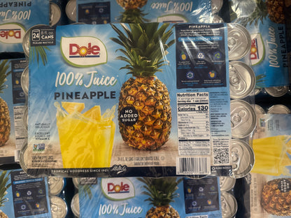 Dole 100% Pineapple Juice 24pk